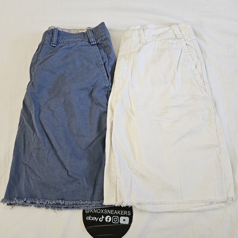 LOT OF 2 Polo Ralph Lauren Shorts Blue White Cut Off Men's Size 31/32